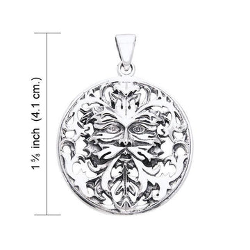 Nature’s perfect match ~ Green Man Sterling Silver Pendant by Oberon Zell TPD1040